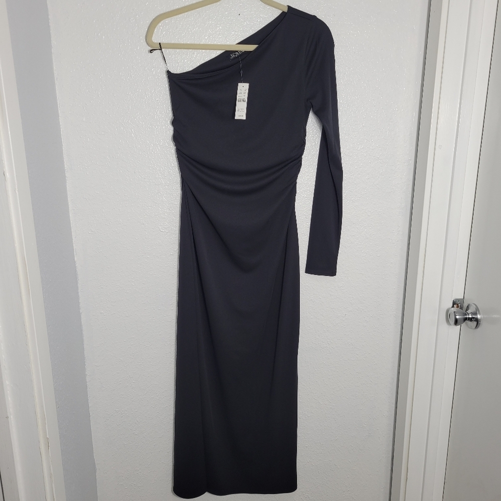 J Crew One-shoulder dress in jersey crepe CF786 Black - Picture 6 of 10